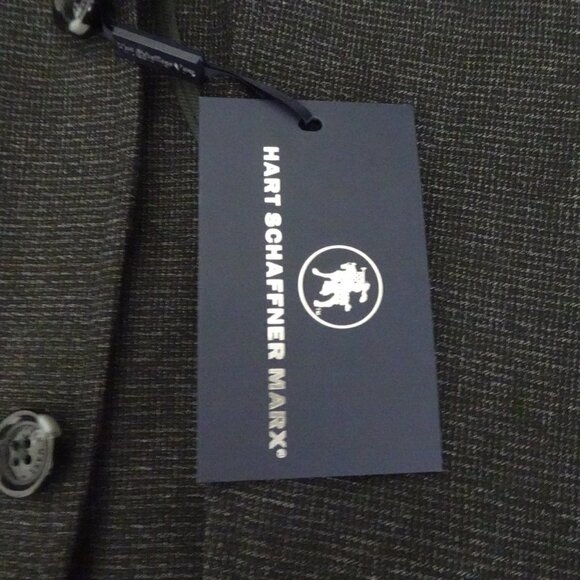 Hart Schaffner Marx Sport Jacket Men's 44R Size L Gray Executive Office Classic - Picture 7 of 8